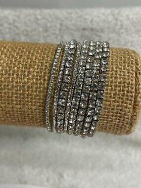 Rhinestone Stretch Stack Bracelet Set